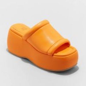 Wild Fable Orange Platform Slide Sandals